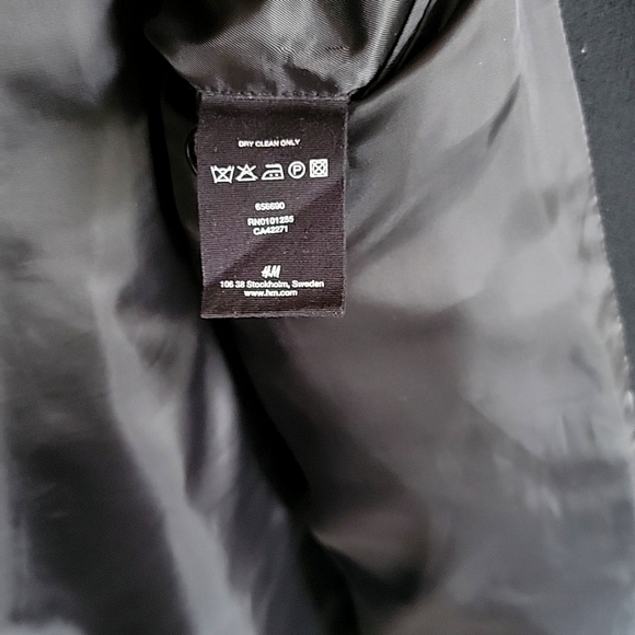 H&M Men's wool blend long double breested coat - Picture 5 of 5